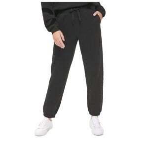 NWT Calvin Klein Performance Women Flocking Cuff Joggers Black Sz XL $70 GG440